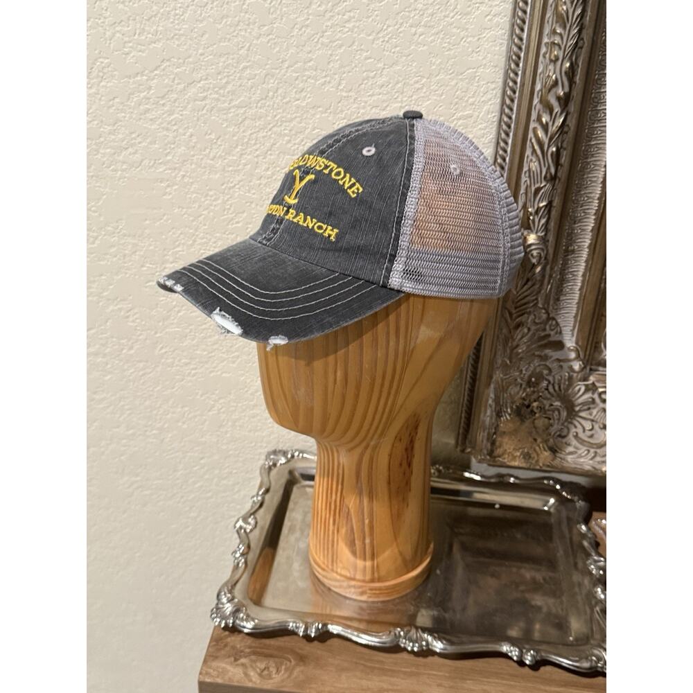 Yellowstone Dutton Ranch Embroidered Distressed Mesh Back Adjustable Hat - Picture 2 of 9